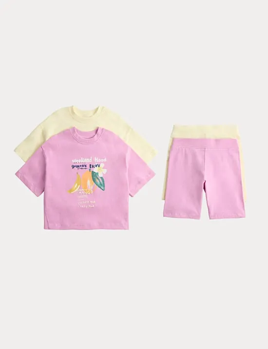 2 Pack Fruit Graphic Cotton Rich Outfits (2-8 Yrs)