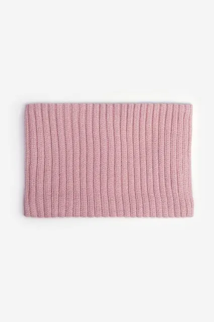 Kids ronde sjaal met rib en fleece