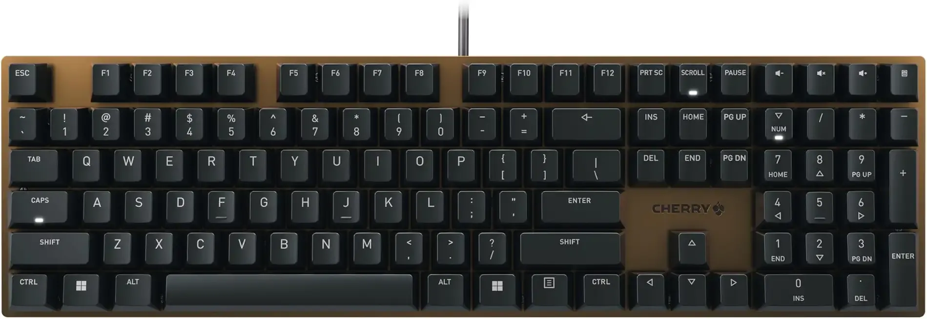KC 200 MX Wired Mechanical Office Keyboard MX2A Silent RED Switches | Modern Design, Aluminum Surface, USB-A Connection, Black/Bronze, Quiet Keys