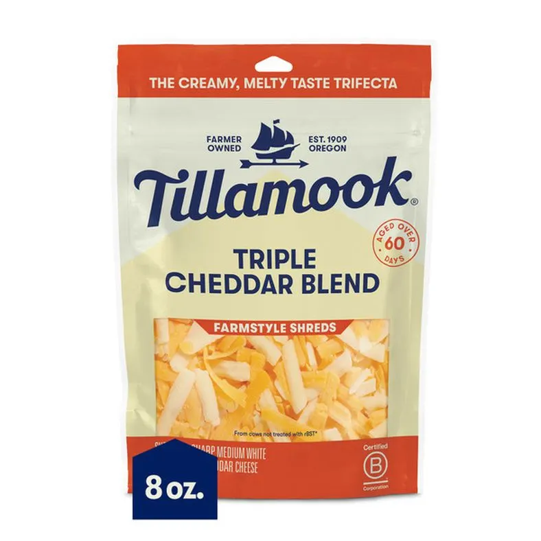 Tillamook Farmstyle Triple Cheddar Cheese Blend Shredded Cheese