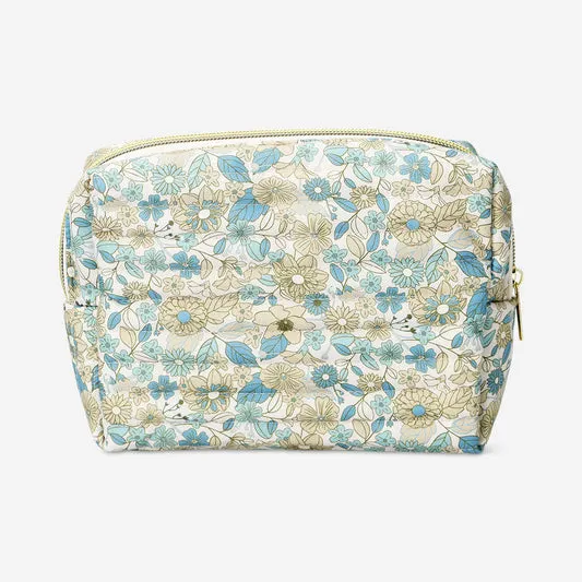 Quilted floral toiletry bag