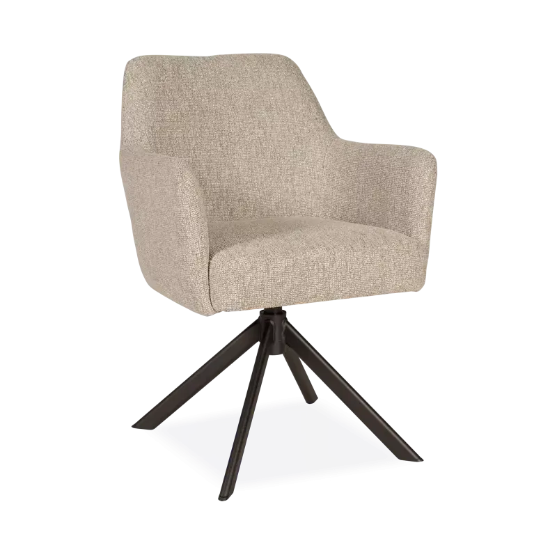 Armstoel Jesse - draaibaar - stof Lodge Clay - pocketvering - poot zwart