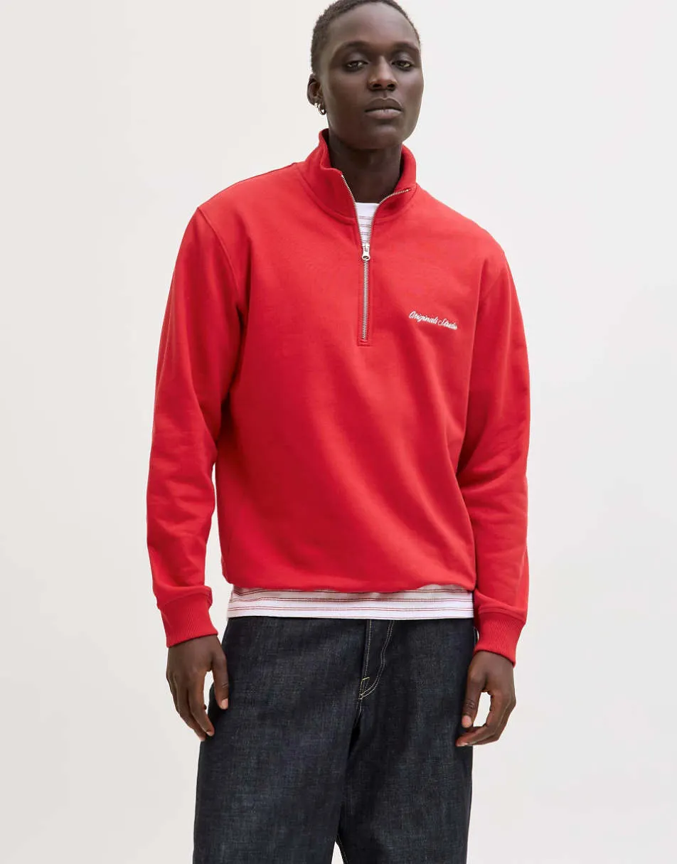 Jack & Jones Half zip in tibetan red