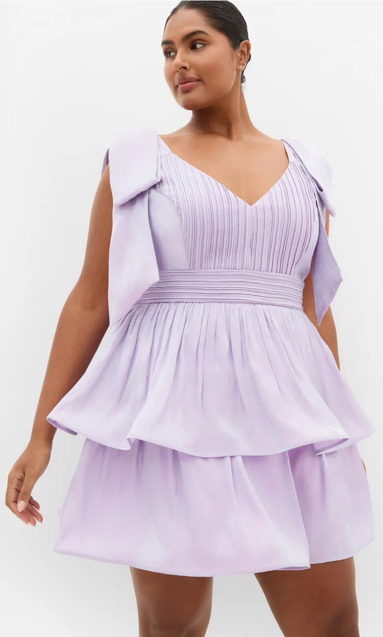 Betty Bow Mini Dress - lilac