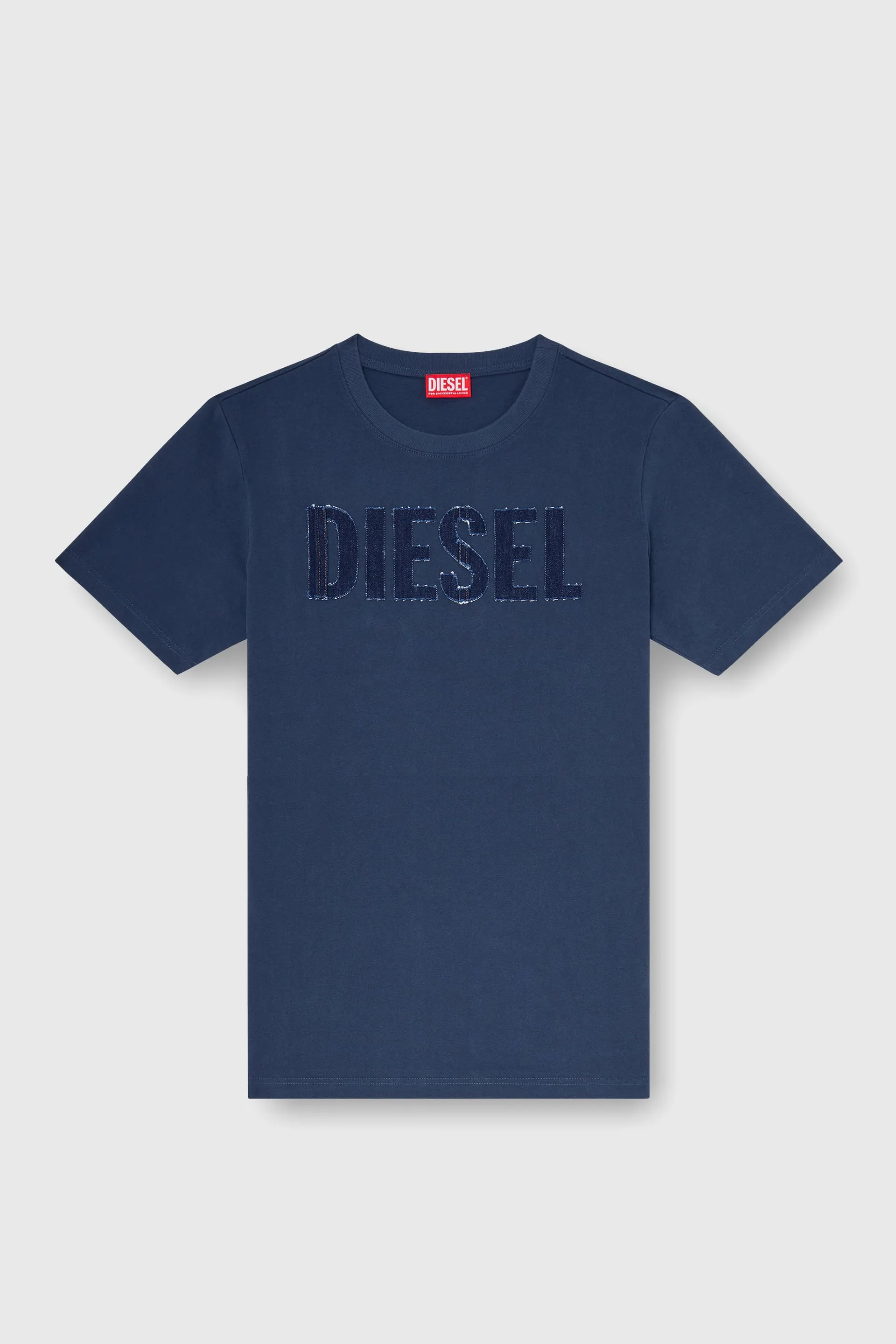 Cotton T-shirt with tonal Diesel logo print