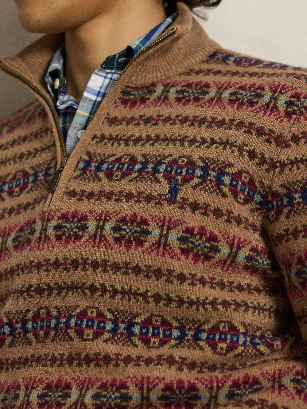 FAIRISLE 1/2 ZIP SWEATER