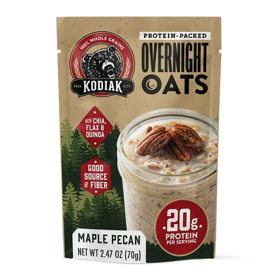 Rollback Kodiak Maple Pecan Protein-Packed Overnight Oats, 2.47 oz $3.12 Was $3.58 $1.26/oz