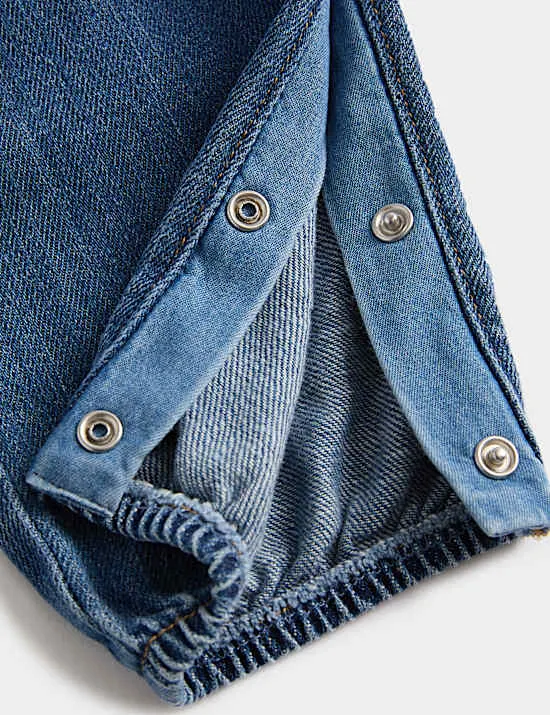 Denim-Latzhose mit Muschelrand (0 M. – 3 J.)
