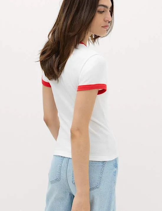 Worldcup schmal geschnittenes T-Shirt aus reiner Baumwolle