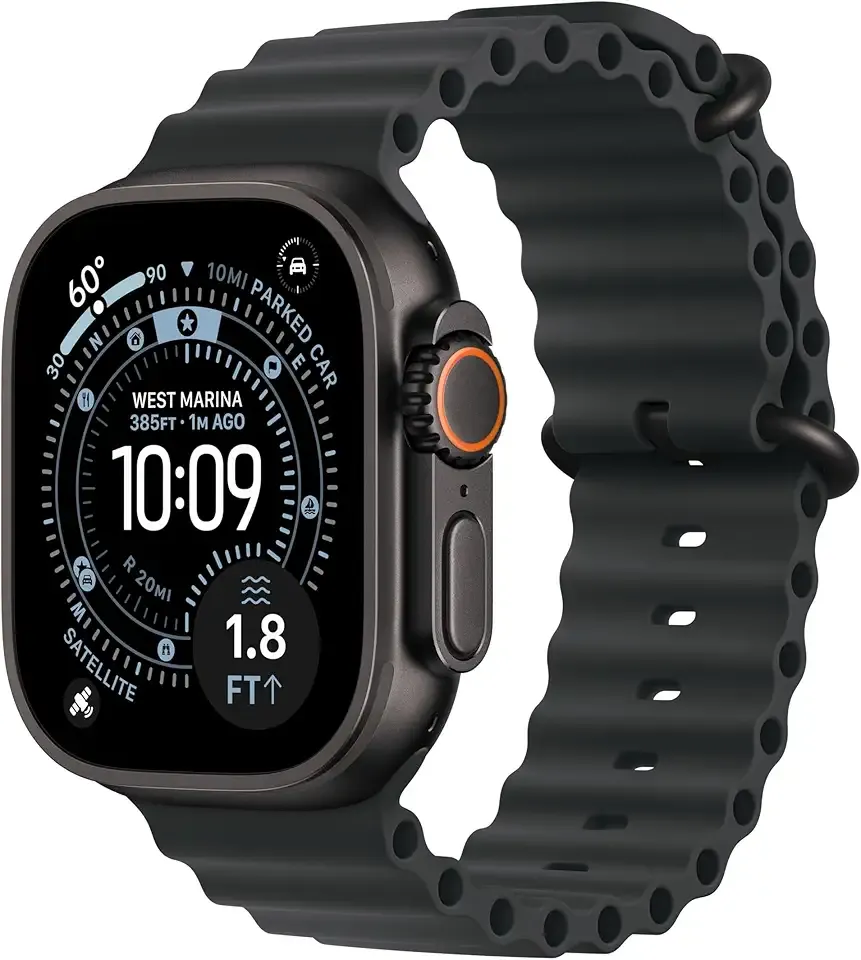 Apple Watch Ultra 3 [GPS + Cellular 49mm] Running & Multisport Smartwatch w/Rugged Titanium Case w/Black Ocean Band. Satellite Communications, Advanced Health & Fitness Tracking