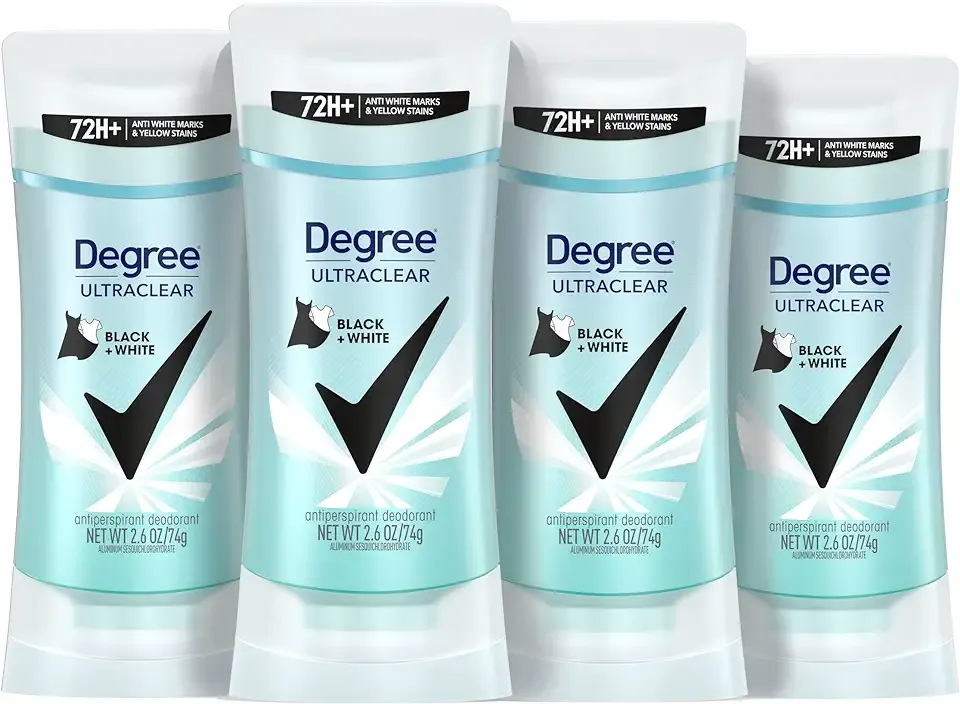 Degree Women's Black+White 4 Count Antiperspirant Balm 2.6 oz - Protects from Deodorant Stains, Fresh Scent, 48H Non-Stop Protection