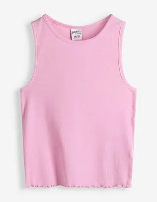Top - Orlo a conchiglia - Rosa