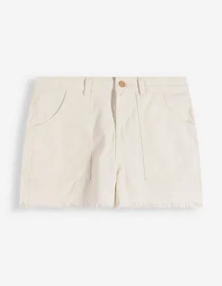 Pantaloncini - Estremità sfrangiate - Bianco sporco