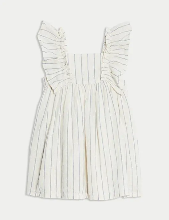 Gestreiftes Kleid mit hohem Baumwollanteil (0–6 J.)