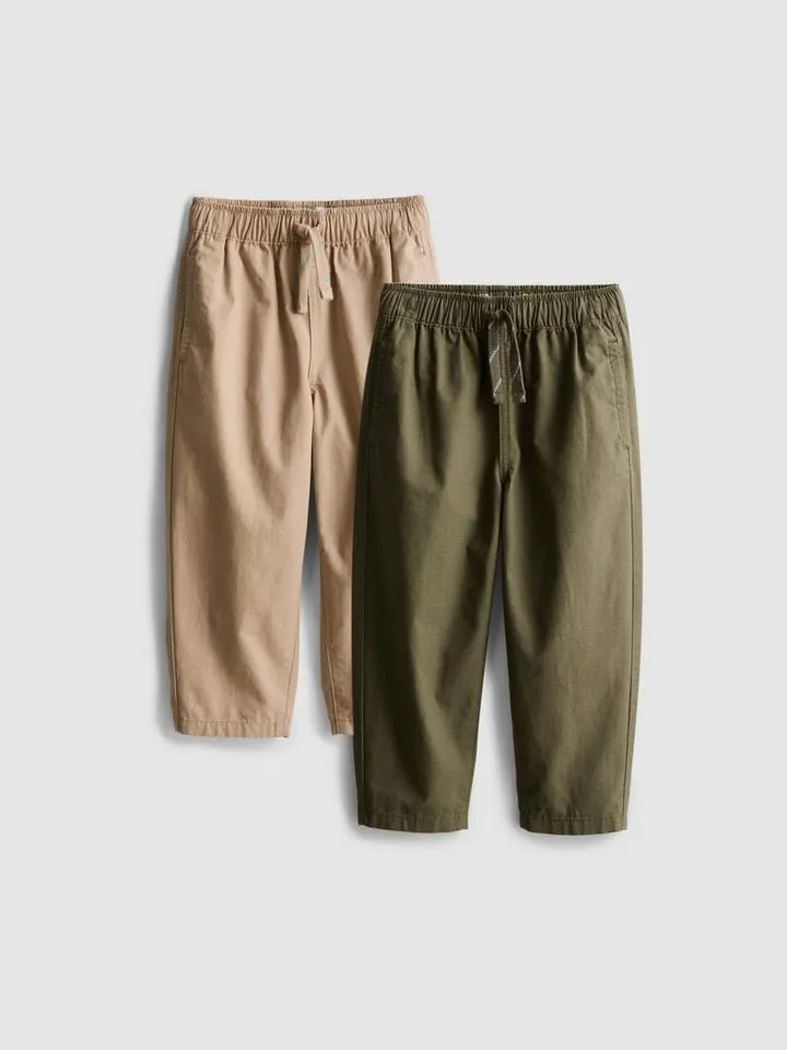 1–9 ans | Lot de 2 pantalons en pur coton