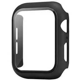 44mm Built-in Thin HD Tempered Glass Screen Apple Watch Protector Case - Black