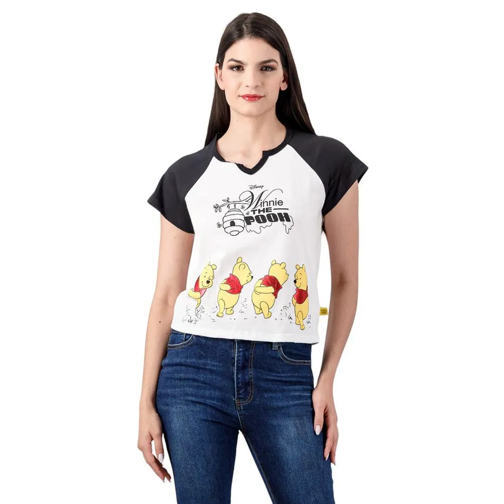 Playera Woolworth Mujer Tipo Crop Estampado Winnie Pooh