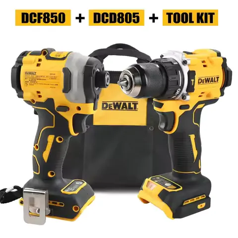 DEWALT 20V Cordless Tool Kit DCF850 Impact Driver + DCD805 Drill with 205N.m Torque for Construction & Home DIY Projects