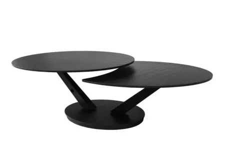 Salontafel Volcano 140/95x60x40/36cm - gesinterd steen - zwart