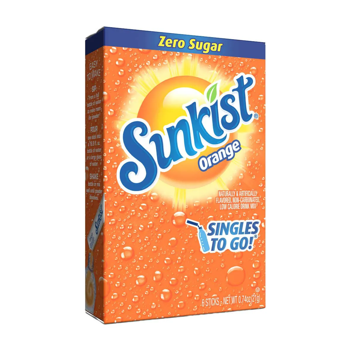 Sunkist Soda Drink Sticks, Orange, 6 ct