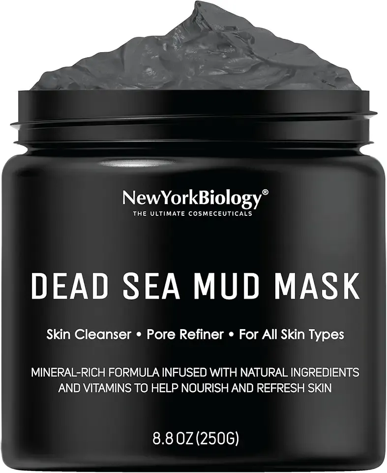 New York Biology Dead Sea Mud Mask for Face and Body | Spa Quality Pore Refiner for Oily Skin | Natural Skincare for Women & Men | Tighten Skin for A Healthier Complexion | 8.8 oz