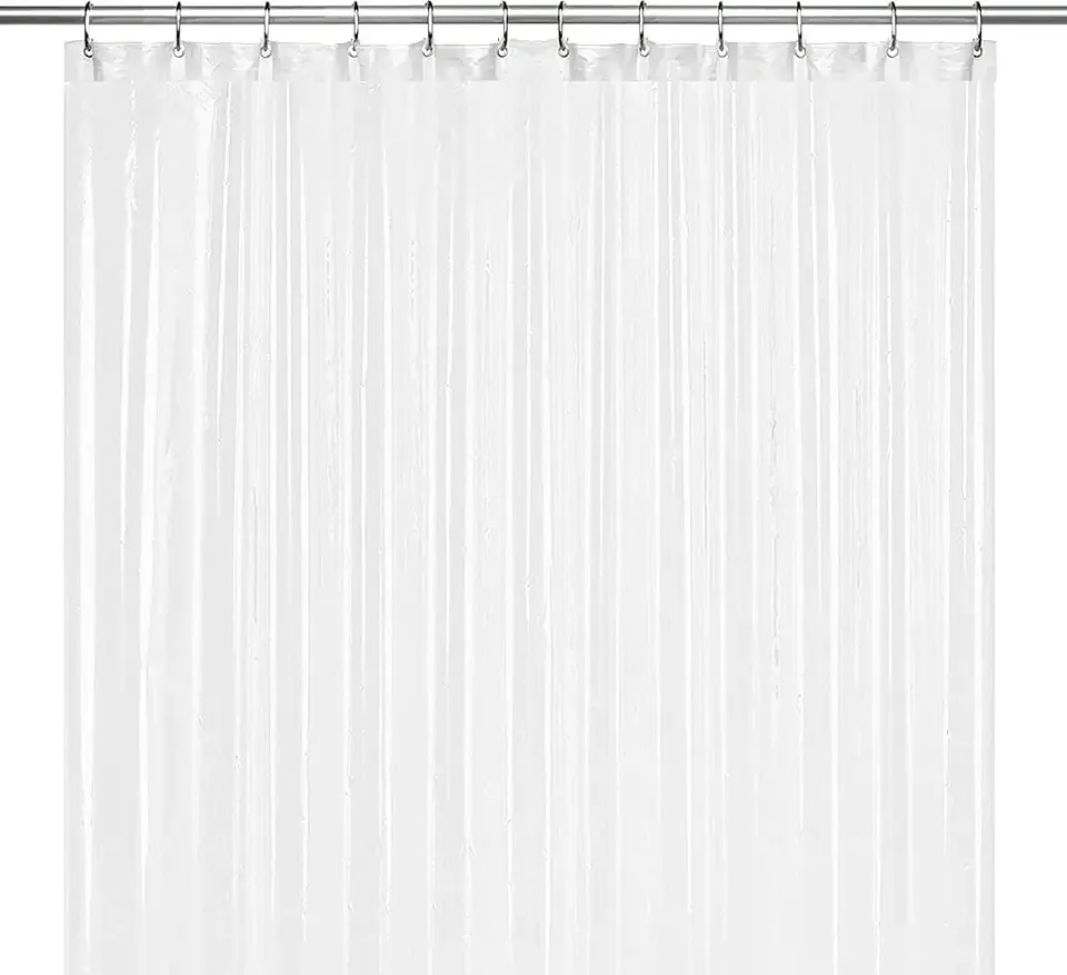 LiBa Bathroom Shower Curtain with 12 Shower Rings- Waterproof Plastic Shower Curtain Premium PEVA Non-Toxic with Rust Proof Grommets Frosted 10G Heavy Duty Bathroom Accessories 72x72