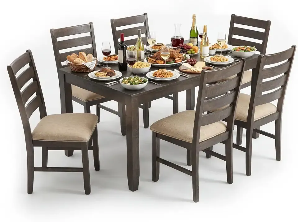 Signature Design by Ashley Rokane 7-Piece Dining Table Set for 6, Brown