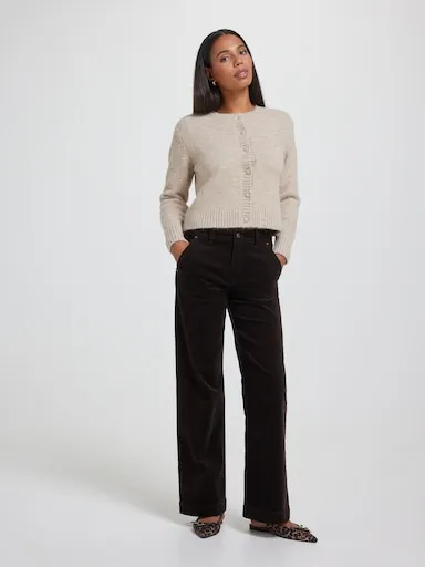 Just Jeans Cord High Rise Wide Leg Pocket Trouser