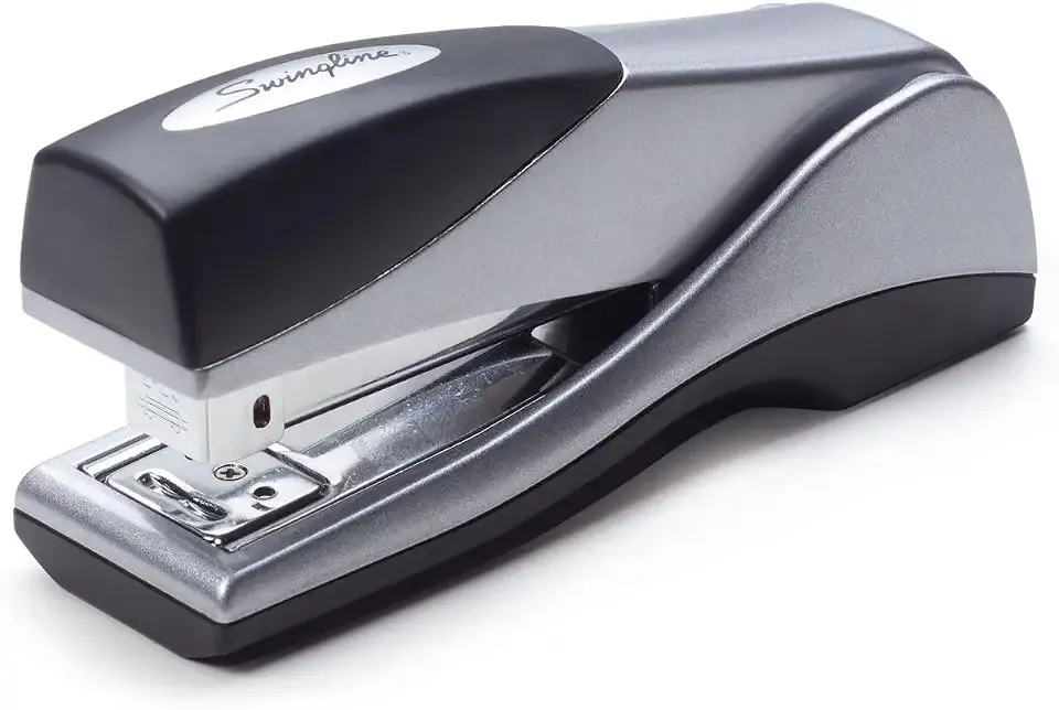 Swingline Stapler, Jam Free, Optima Grip Compact Size, Ergonomic Cushion, Metal, 25 Sheet Capacity, Silver (87816)