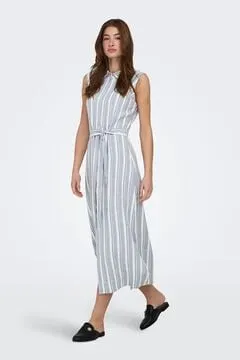 Vestido camisero largo de lino