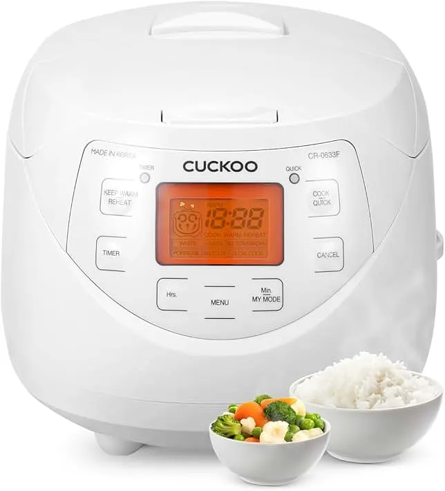 CUCKOO Micom Rice Cooker 6 Cup Uncooked / 12 Cup Cooked, Korean Fuzzy Logic Rice Cooker with Delay Timer & Keep Warm Setting, Versatile Food St…