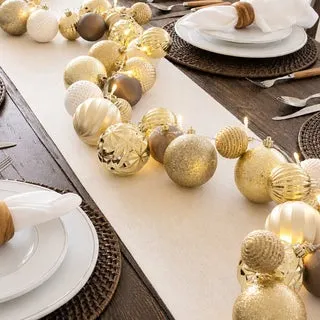6' Pre-Lit Ornament Garland with LED Lights