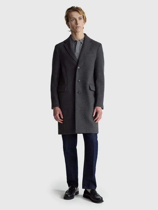 Lined coat in wool blend