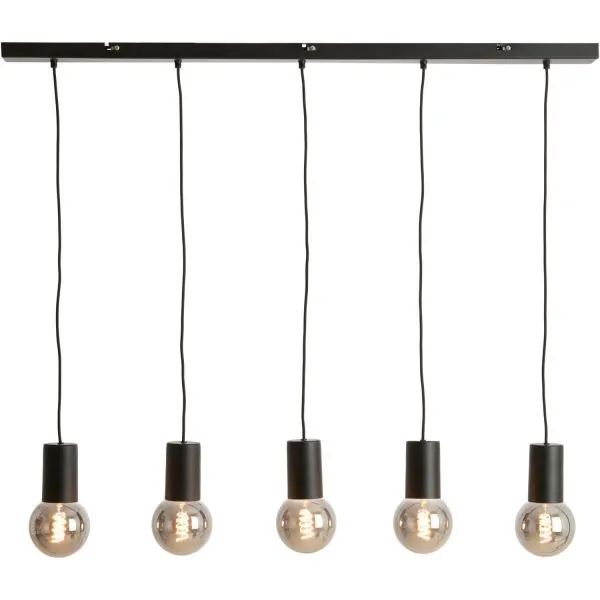 Hanglamp Trecate mat zwart 5-lichts