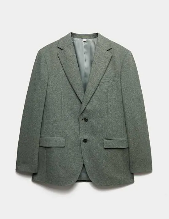 Tailored Fit Italian Wool Rich Tweed Suit Jacket