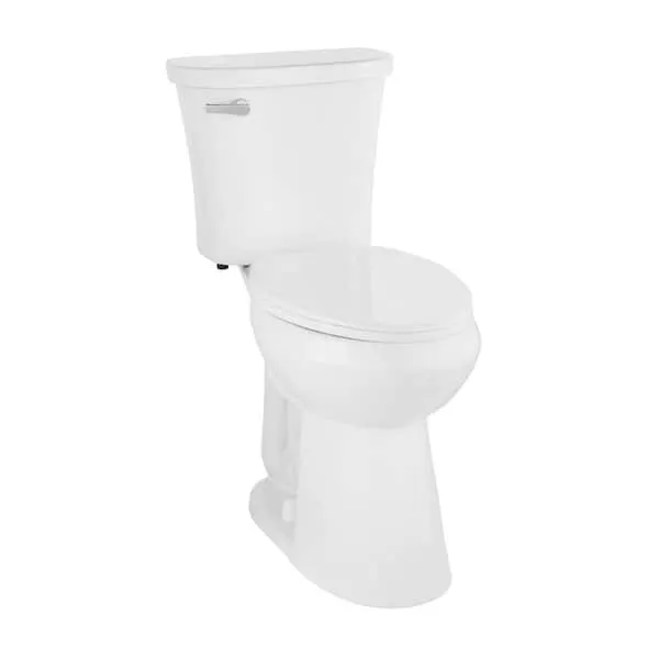 Glacier Bay Power Flush 2-Piece 1.28 GPF Single Flush Extra Tall Elongated Toilet in White with Slow-Close Seat Included