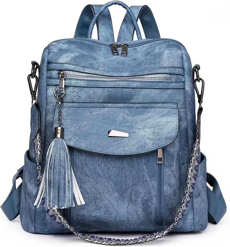 PU Leather Backpack Purse for Women, Fashion Backpack, Blue