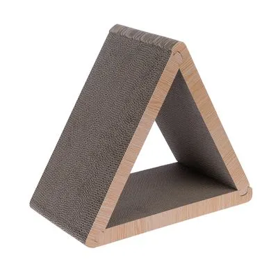 TIAKI Griffoir triangle en carton ondulé pour chat