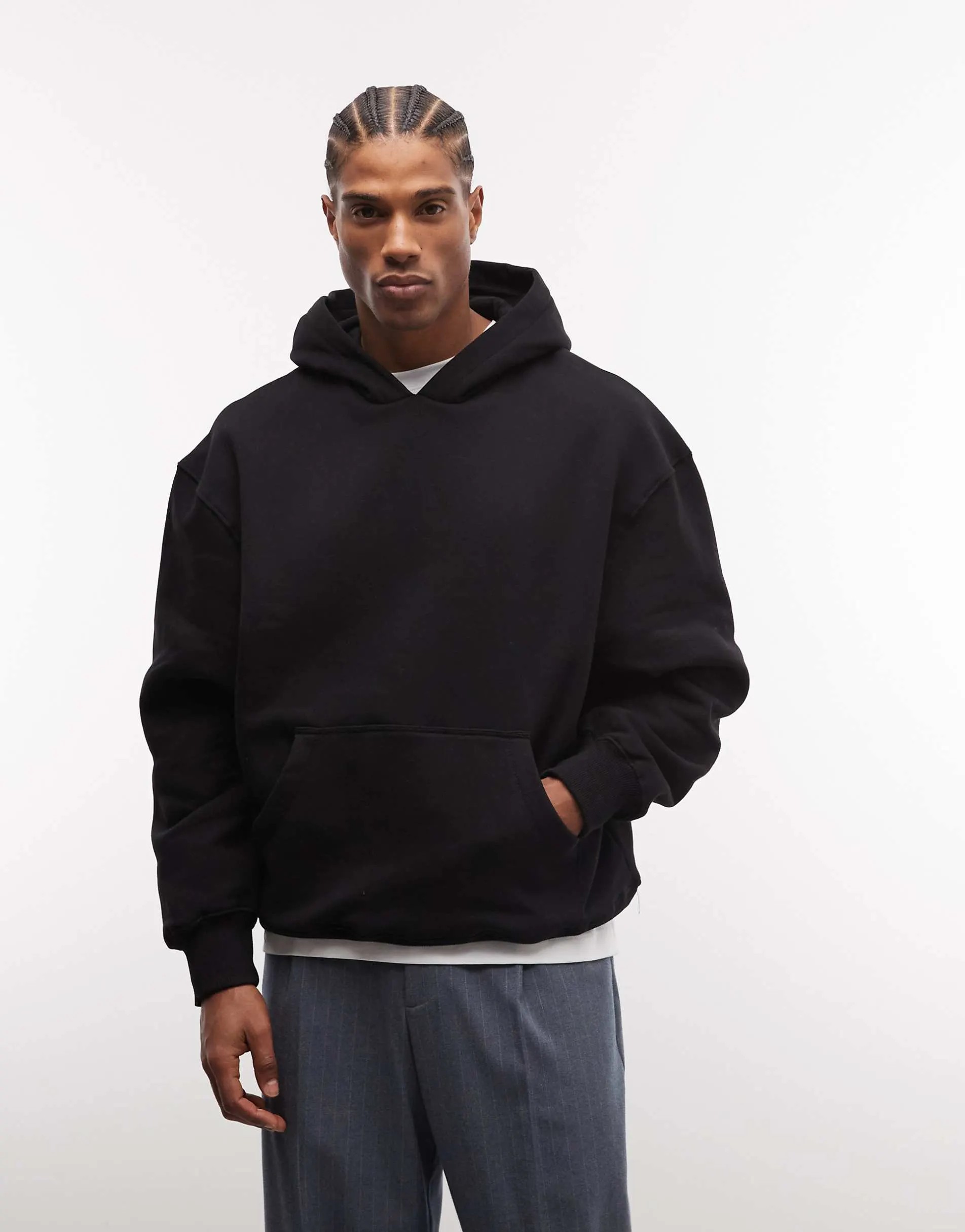 ASOS DESIGN premium heavyweight oversized hoodie in 400gsm in black