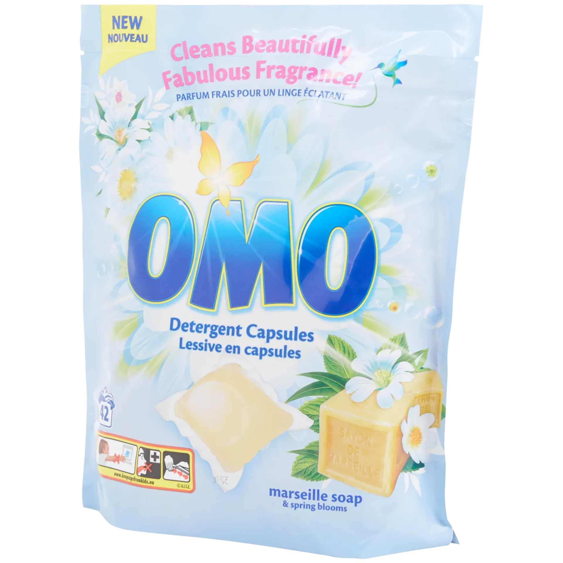 Detersivo in capsule Omo Sapone di Marsiglia e fiori primaverili