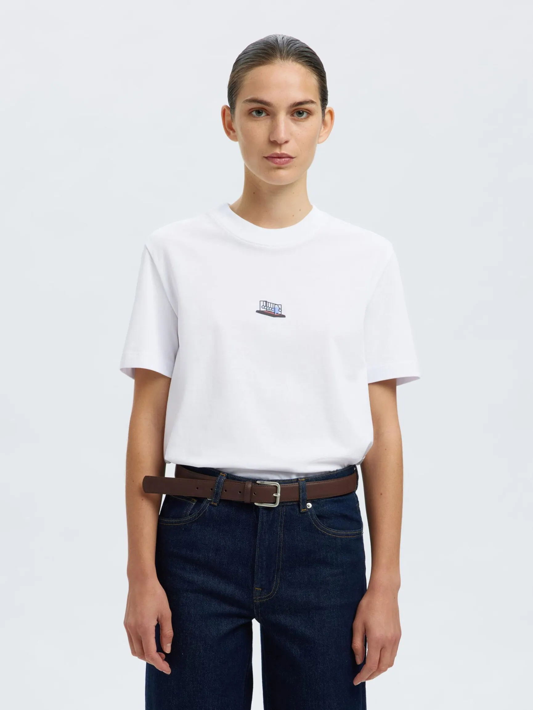 BOMULL PRINTET T-SKJORTE