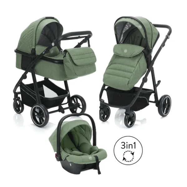 Fillikid | Jaguar Vognpakke + bilstol | Green Melange