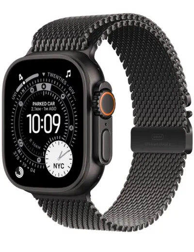 Apple Watch Ultra 3 GPS + Cellular 49mm černě titanové pouzdro s černě titanovým Milánským tahem L, černý titan