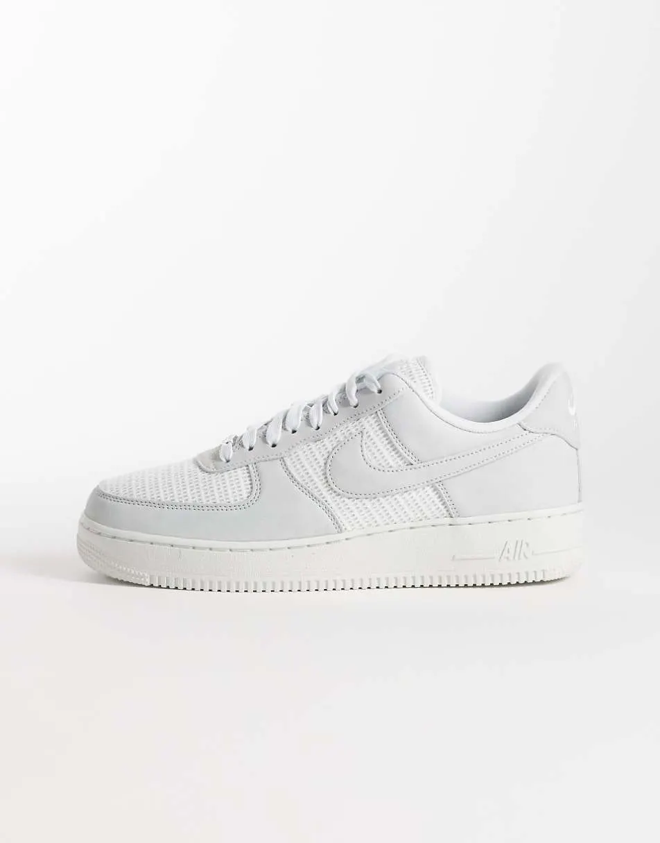 Nike Air Force 1'07 LV8 woven trainers in white and grey