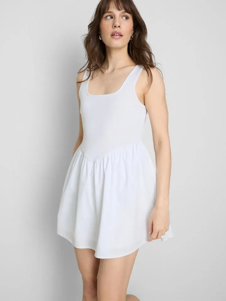 Mini robe corset en coton mélangé