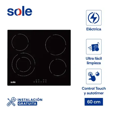 Encimera Sole Vitrocerámica 60 Cm 4 Hornillas