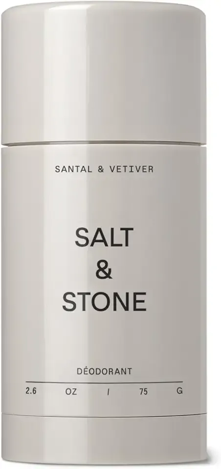 Salt & Stone Aluminum Free Deodorant | Extra Strength 48 Hour Protection for Women & Men | Made with Seaweed Extracts, Niacinamide & Prebiotics | Santal & Vetiver