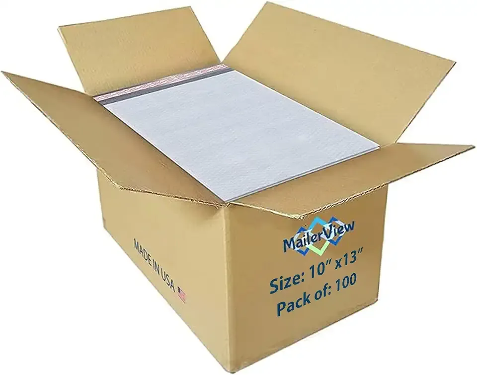 Bubble Mailers 10x13, Self Seal Poly Padded Envelopes, 100 Pack Bulk | Fits Books & Magazines, No Tape Needed, Cushioned Protection, Water-Resistant Poly, For Small Business Shipping