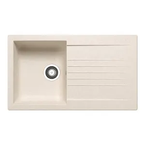 Lavello 1 vasca in resina avena DELINIA Scirocco L 50 x L 86 cm, reversibile