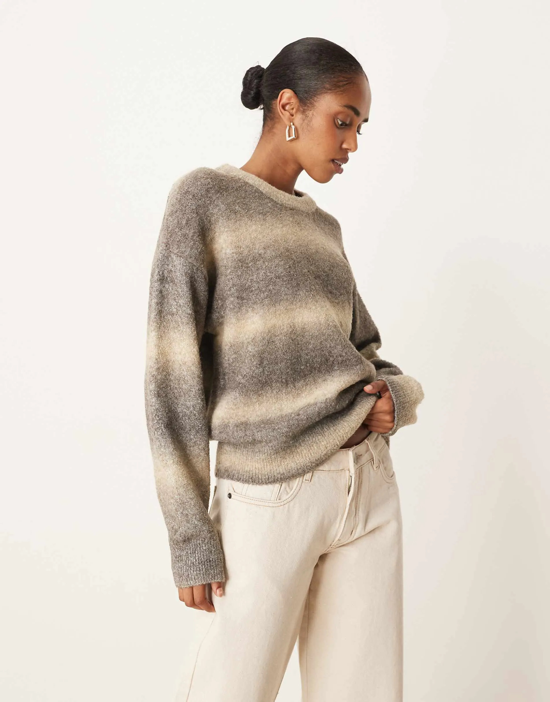 JJXX ombre jumper in brown